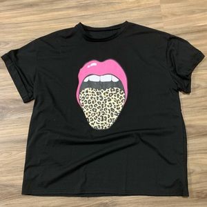 Shein Cheetah tongue Tshirt